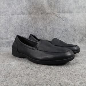 Easy Spirit Shoes Womens 8 Loafers Slip On Leather Black Comfort Walking Classic